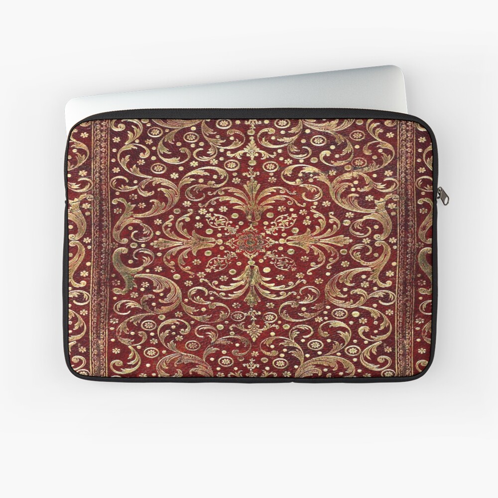 Golden Swirled Red Book Laptop Sleeve