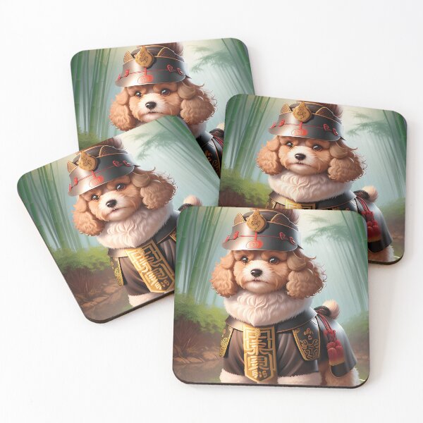 Item preview, A cute samurai cavoodle dog designed and sold by akwl-design.