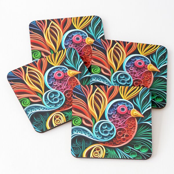 Item preview, Bird with quilled paper effect designed and sold by hadleysheart.