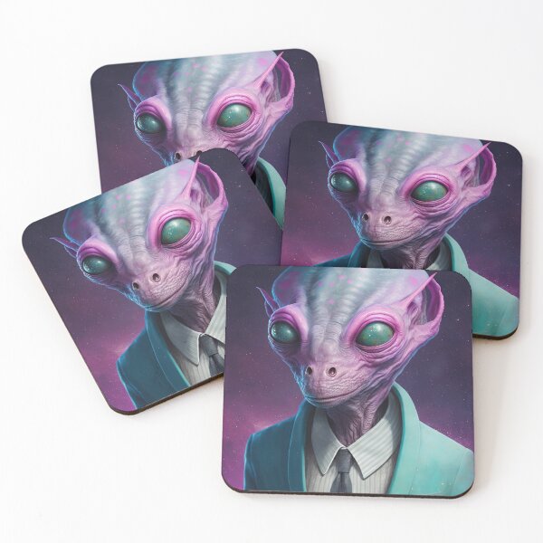 Item preview, Alien with Teal Eyes in a Teal Suit designed and sold by LovelaceVisuals.