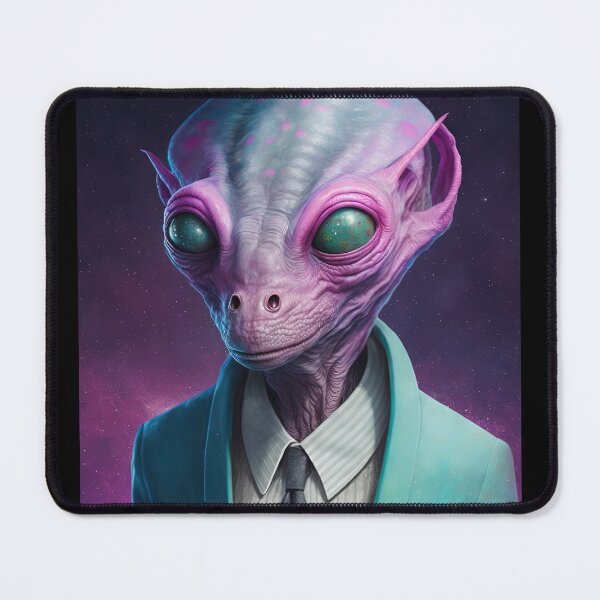 Item preview, Alien with Teal Eyes in a Teal Suit designed and sold by LovelaceVisuals.