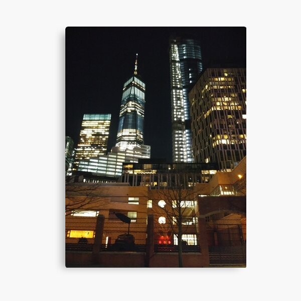 Street, City, Buildings, Photo, Day, Trees, New York, Manhattan, Brooklyn Canvas Print