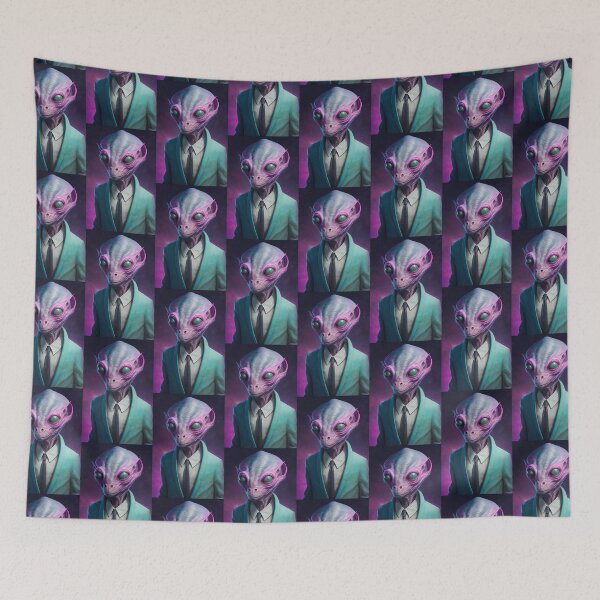 Item preview, Alien with Teal Eyes in a Teal Suit designed and sold by LovelaceVisuals.