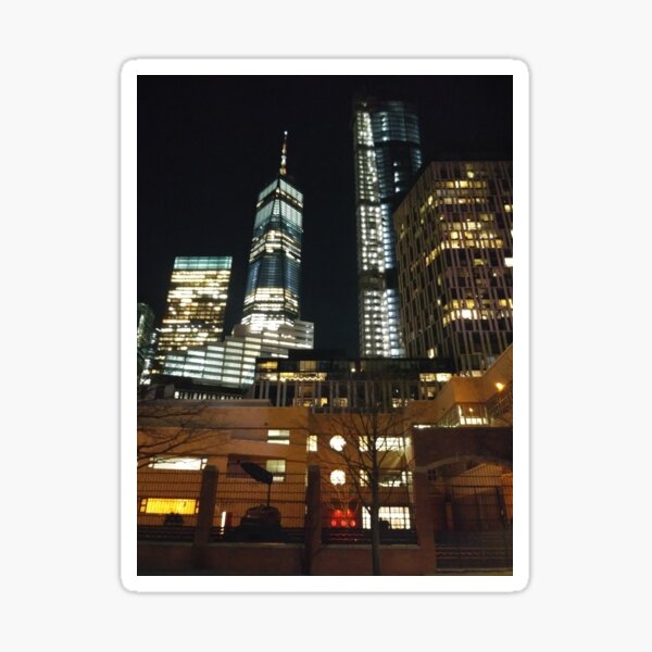 Street, City, Buildings, Photo, Day, Trees, New York, Manhattan, Brooklyn Sticker