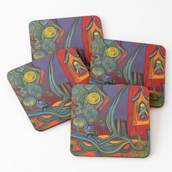 Item preview, Rapunzel Undone: art brut abstract fairytale scene designed and sold by EpicFoxArt.