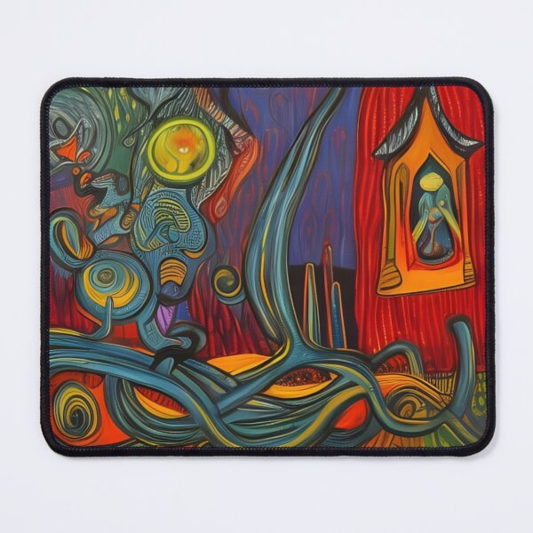 Item preview, Rapunzel Undone: art brut abstract fairytale scene designed and sold by EpicFoxArt.