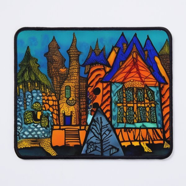 Item preview, Folk Art Fairytale Village designed and sold by EpicFoxArt.