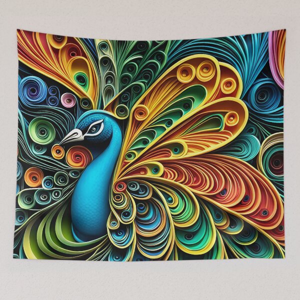 Item preview, Peacock with quilled paper effect designed and sold by hadleysheart.