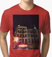 Street, City, Buildings, Photo, Day, Trees, New York, Manhattan, Brooklyn Tri-blend T-Shirt