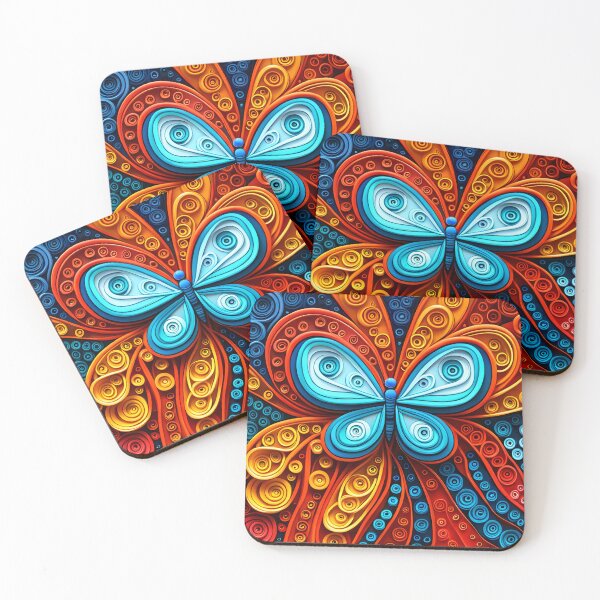 Item preview, Butterfly with quilled paper effect designed and sold by hadleysheart.