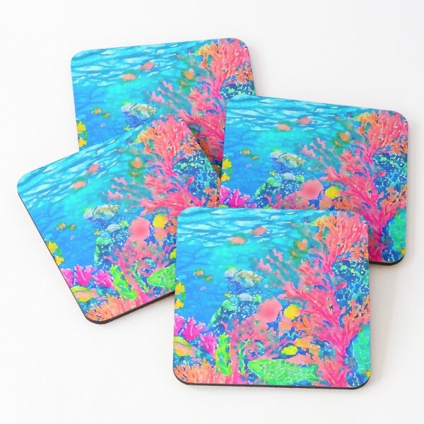 Item preview, Coral Reef watercolor painting designed and sold by SophieClimaArt.