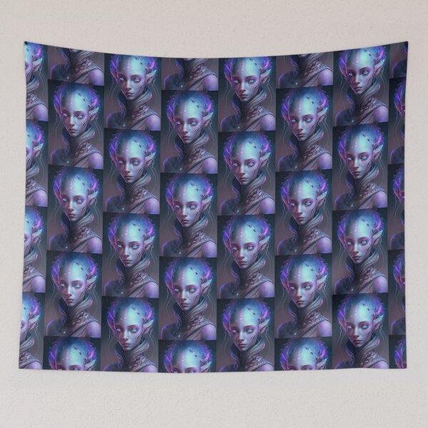 Item preview, Beautiful Female Alien with Cyan Eyes designed and sold by LovelaceVisuals.