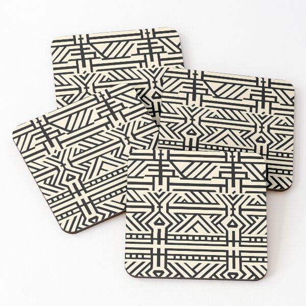 Item preview, Bogolan Mudcloth- Black and Cream Abstract Bogolan Mudcloth  designed and sold by JD72shirtshop.