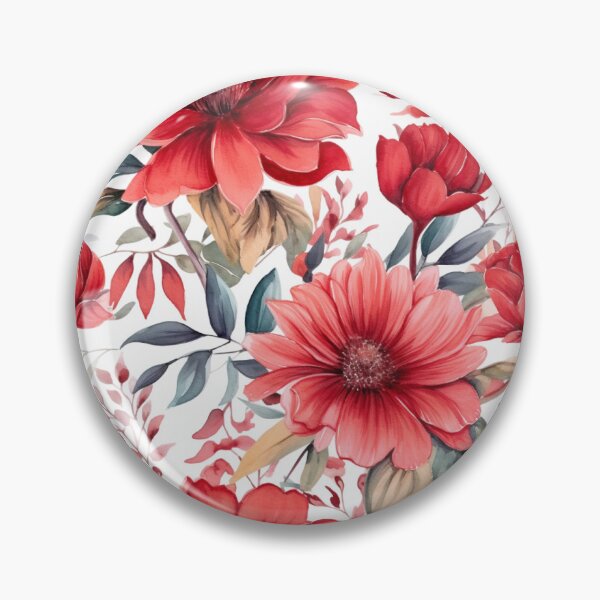 Artikelvorschau, Cheerful watercolour flowers red pattern entworfen und verkauft von florallover444.