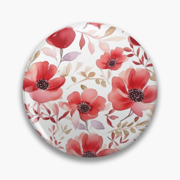 Artikelvorschau, Cheerful watercolour flowers red pattern entworfen und verkauft von florallover444.