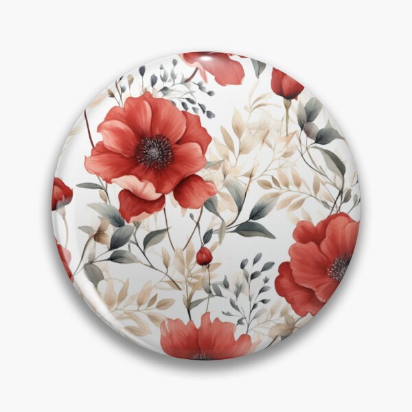 Artikelvorschau, Cheerful watercolour flowers red pattern entworfen und verkauft von florallover444.