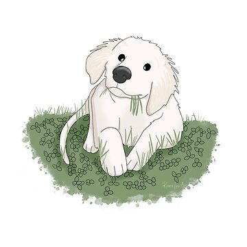 Artwork thumbnail, White Golden Retriever Puppy by RhondaLuluArt