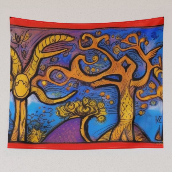Item preview, Folk Art Abstract Fairytale Forest designed and sold by EpicFoxArt.