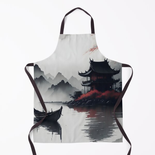 Item preview, Serene Japanese lake side with Temple designed and sold by Cronos-Designs.