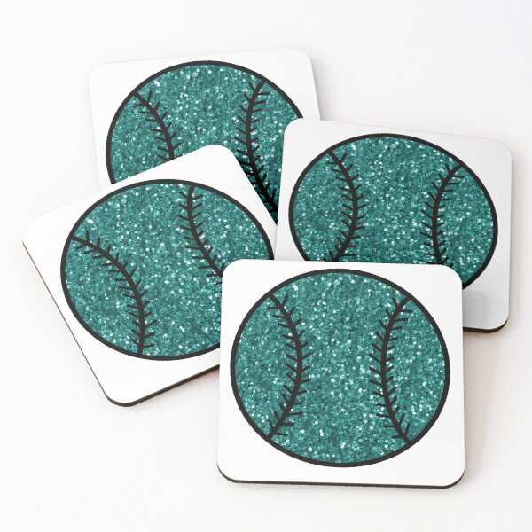 Aperçu de l'œuvre teal glitter baseball créée et vendue par mtayzart.