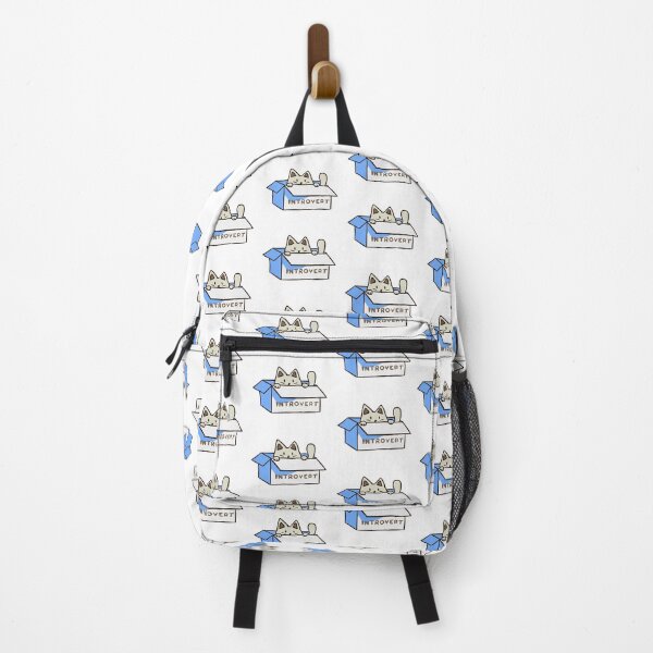 Item preview, Kitten in a box that says "Introvert" blue and white designed and sold by CYTECK.