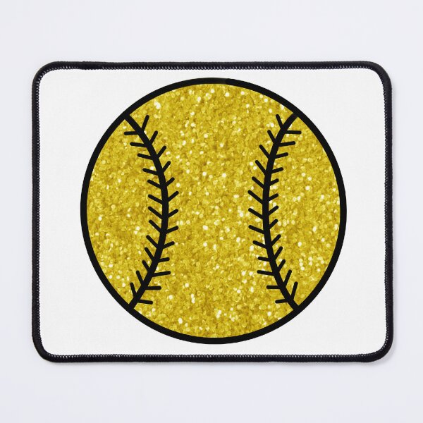 Artikelvorschau, yellow glitter baseball entworfen und verkauft von mtayzart.