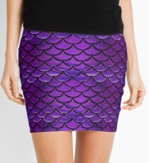 Purple & Blue Mermaid Scales Mini Skirt