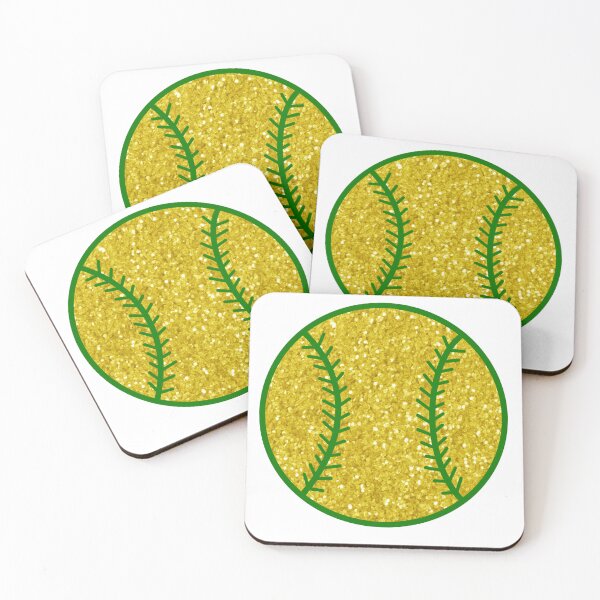 Item preview, green and gold glitter baseball designed and sold by mtayzart.