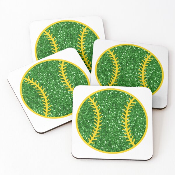 Item preview, green and gold glitter baseball designed and sold by mtayzart.