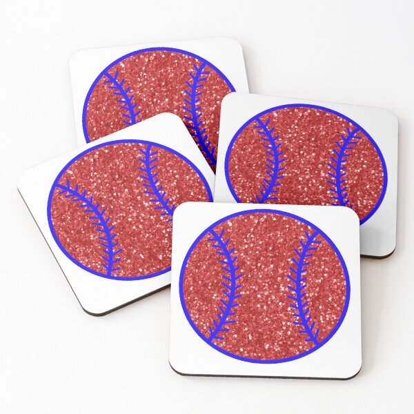 Aperçu de l'œuvre red and blue glitter baseball créée et vendue par mtayzart.