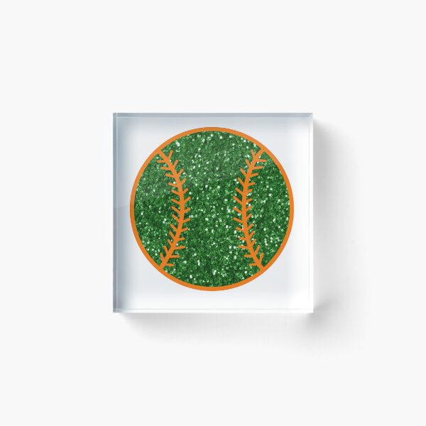 Item preview, orange and green glitter baseball designed and sold by mtayzart.