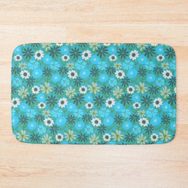 Item preview, Floral Folk Cyan Blue designed and sold by Ale's Art.