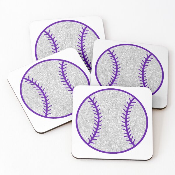 Aperçu de l'œuvre purple and white glitter baseball créée et vendue par mtayzart.