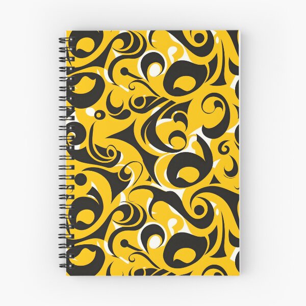 Item preview, Yellow and Black Lines Swirls Abstract Pattern  designed and sold by palaco210.