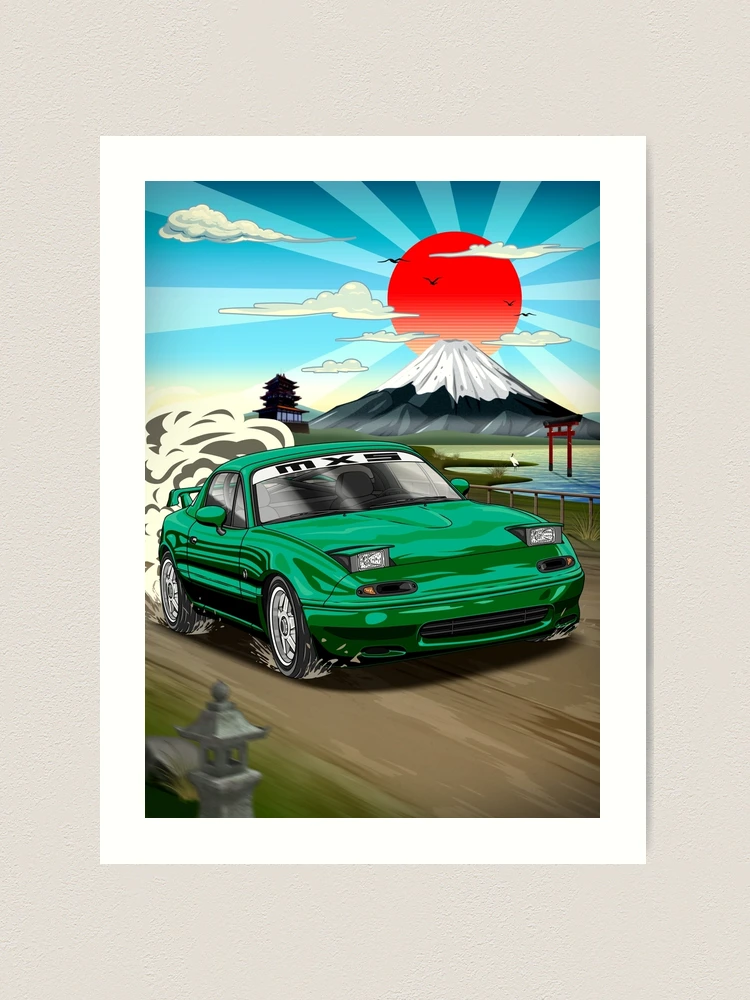 EUNOS ROADSTER M2 1001 イラストアート フレーム Mazda MX-5 Miata Eunos Roadster Racing Car