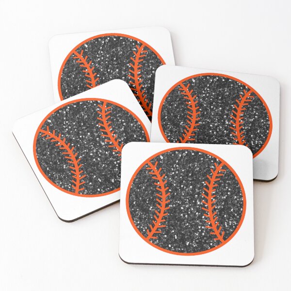 Item preview, black and orange glitter baseball designed and sold by mtayzart.