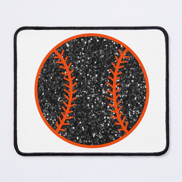 Item preview, black and orange glitter baseball designed and sold by mtayzart.