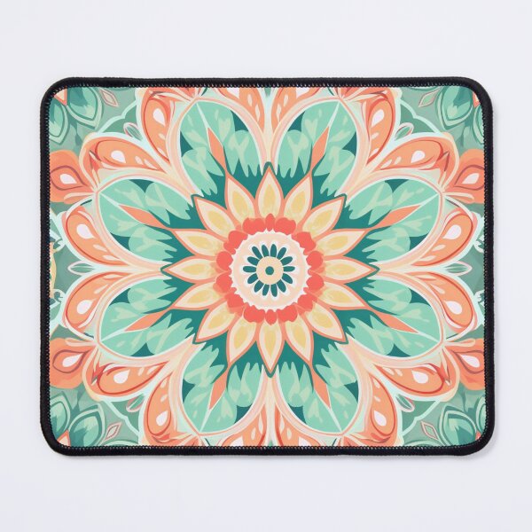 Item preview, Peach Green Mandela Pattern designed and sold by SaikoDesigns.