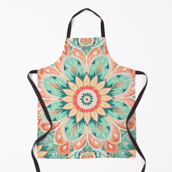 Item preview, Peach Green Mandela Pattern designed and sold by SaikoDesigns.