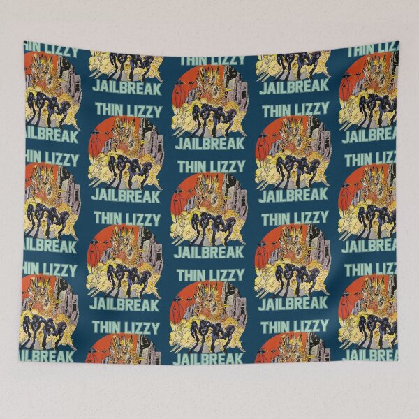 Item preview, Thin Lizzy Jailbreak Explosion Vintage Black Print designed and sold by Futabasadao.