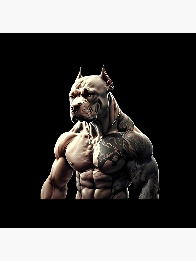 American Bully Fitness: Illustration of a Muscle Dog at the Gym