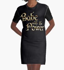 Labyrinth Babe With The Power (black bg) Graphic T-Shirt Dress