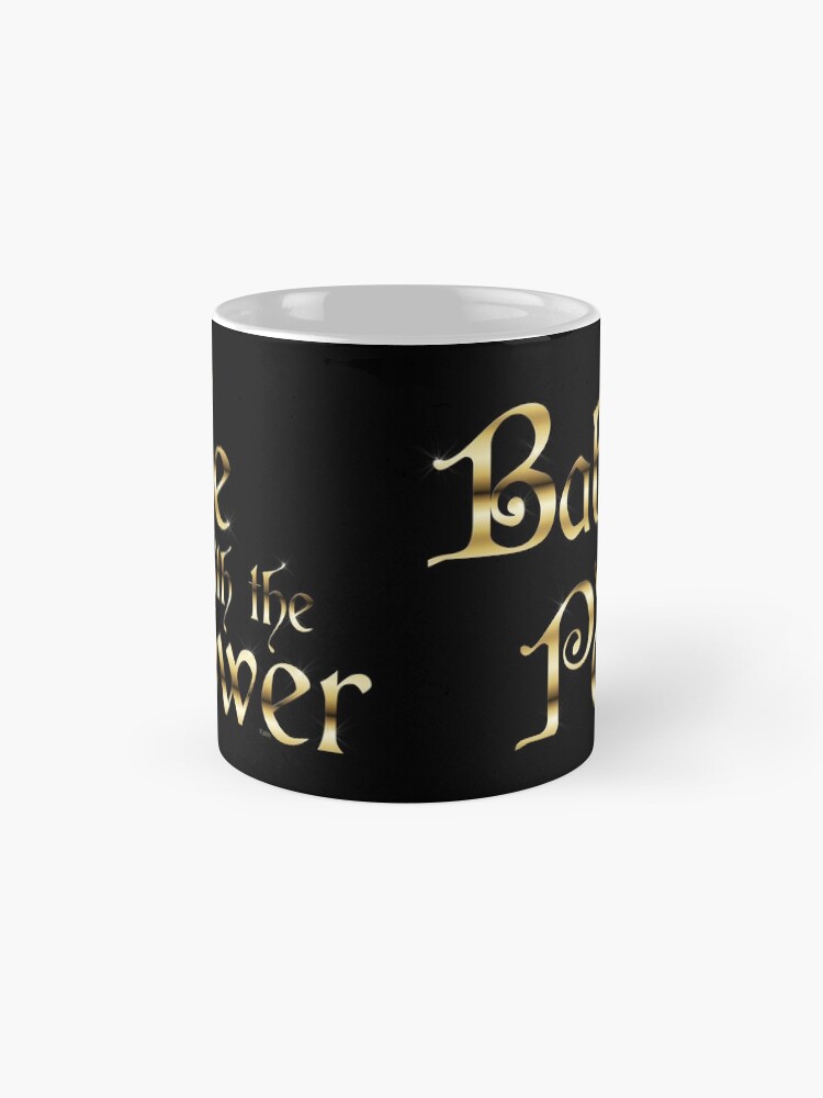 Alternate view of Labyrinth Babe With The Power (black bg) Mug