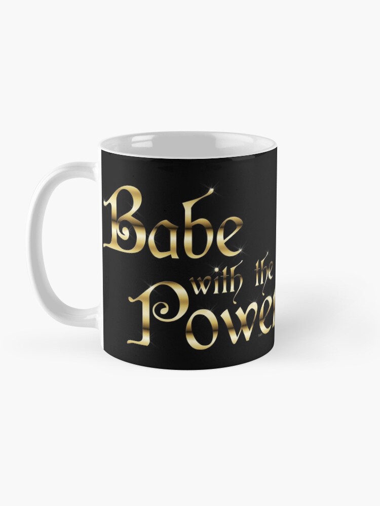 Alternate view of Labyrinth Babe With The Power (black bg) Mug