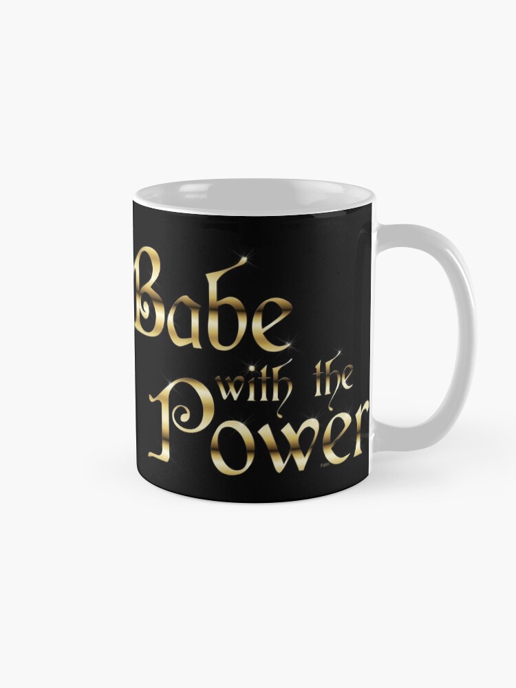 Alternate view of Labyrinth Babe With The Power (black bg) Mug