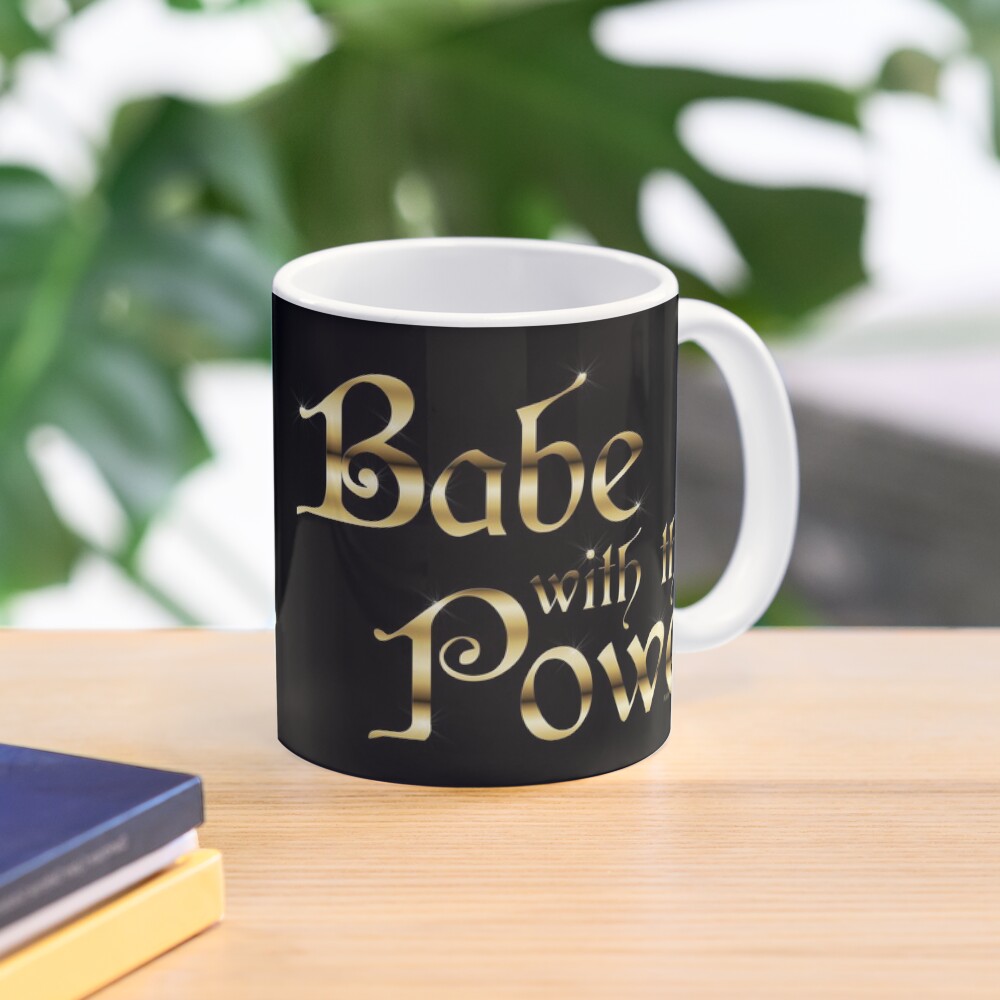 Labyrinth Babe With The Power (black bg) Mug