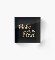 Labyrinth Babe With The Power (black bg) Acrylic Block