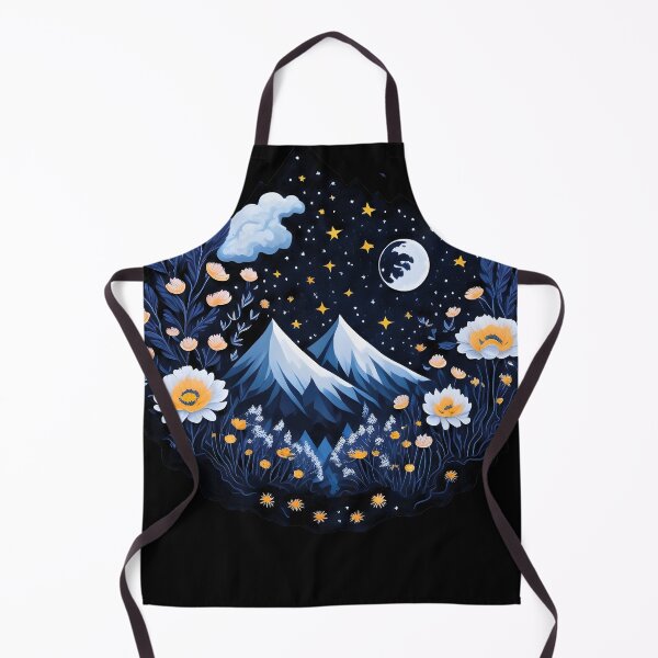 Item preview, Mountains and Daisy Flowers Moon and Stars designed and sold by Shaymalily.
