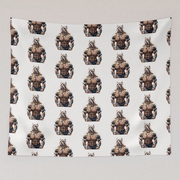 Item preview, American Bully Fit: Illustration of a Muscle Dog with an Unstoppable Attitude, Ideal for Fitness Lovers designed and sold by Jhuvel.