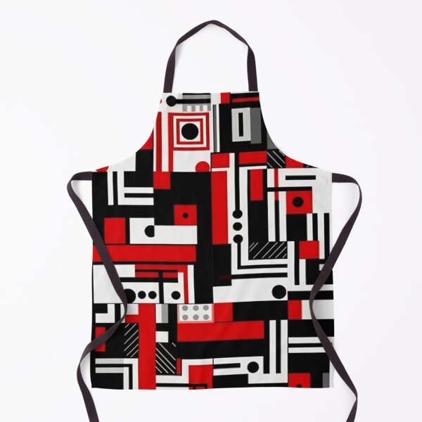 Item preview, Abstract Geometric Black, red and white Pattern designed and sold by SaikoDesigns.